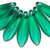 5x16mm Dagger Beads, Emerald Green