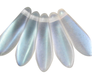 5x16mm Dagger Beads, Crystal Ghost