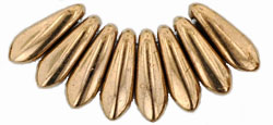 3x11mm Small Dagger Beads, Metallic Bronze