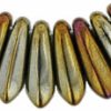 3x11mm Small Dagger Beads, Brown Iris