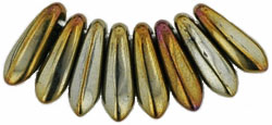 3x11mm Small Dagger Beads, Brown Iris