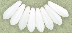 3x11mm Small Dagger Beads, White Opal