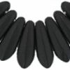 3x11mm Small Dagger Beads, Frosted Black