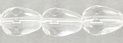 7x5mm Czech Faceted Fire Polish Tear Drop Beads - Crystal