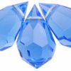 10x6mm Czech Machine Cut Crystal Drop - Sapphire Blue