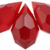 10x6mm Czech Machine Cut Crystal Drop - Ruby Red (Siam) Beads