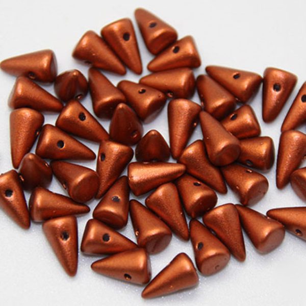 5x8mm Preciosa Small Spikes, Matte Silky Copper