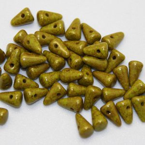 5x8mm Preciosa Small Spikes, Bronze Picasso Olive Green