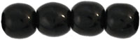 4mm Czech Pressed Glass Round Druk Beads - Opaque Black