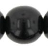 8mm Czech Pressed Glass Round Druk Beads-Black