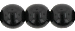 8mm Czech Pressed Glass Round Druk Beads-Black