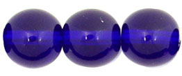 8mm Czech Pressed Glass Round Druk Beads-Cobalt Blue