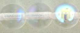 8mm Czech Pressed Glass Round Druk Beads-Crystal AB Aurora Borealis