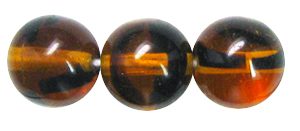 8mm Czech Pressed Glass Round Druk Beads-Tortoise Brown