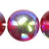 8mm Czech Pressed Glass Round Druk Beads-Ruby Red AB Aurora Borealis
