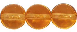 8mm Czech Pressed Glass Round Druk Beads-Topaz Gold