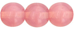 8mm Czech Pressed Glass Round Druk Beads-Pink Opal