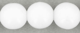 8mm Czech Pressed Glass Round Druk Beads-Opaque White