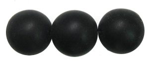 8mm Czech Pressed Glass Round Druk Beads-Frosted Black
