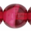 8mm Czech Pressed Glass Round Druk Beads-Cranberry & White