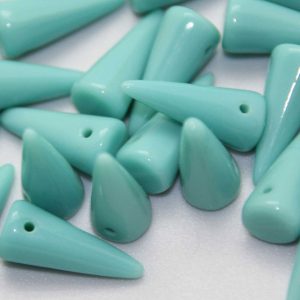 7x17mm Precosia Large Spikes, Opaque Turquoise Green