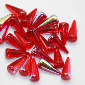 7x17mm Preciosa Large Spikes, Ruby AB