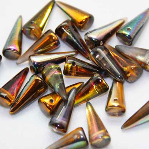 7x17mm Preciosa Large Spikes, Amber Magic