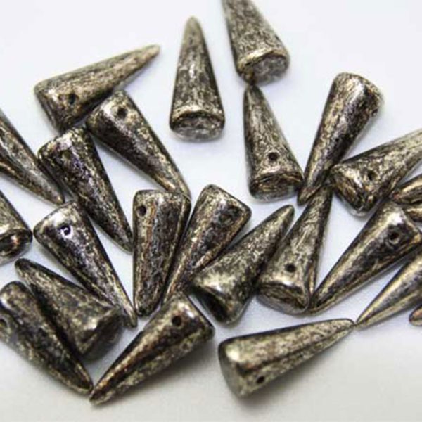 7x17mm Precosia Large Spikes, Picasso Antique Chrome