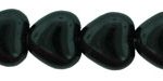 6mm Czech Pressed Glass Heart Beads-Black