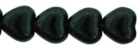 6mm Czech Pressed Glass Heart Beads-Black