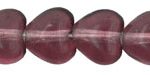 6mm Czech Pressed Glass Heart Beads-Amethyst Purple
