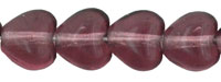 6mm Czech Pressed Glass Heart Beads-Amethyst Purple
