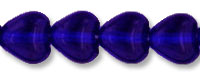 6mm Czech Pressed Glass Heart Beads-Cobalt Blue