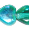 6mm Czech Pressed Glass Heart Beads-Emerald AB