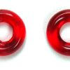 9mm Czech Pressed Glass Ring Beads- Ruby Red