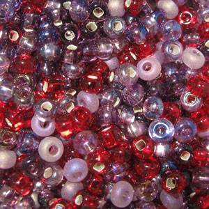 6/0 Czech Seed Bead, Very Berry Berry Mix