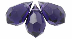 10X6mm Czech Machine Cut Crystal Drop Tanzanite