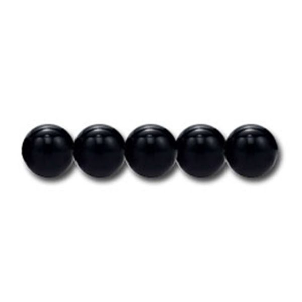 4mm Semi-Precious Black Onyx, 16" strand