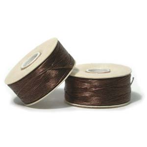 Size B Nymo Beading Thread Brown, Medium, 108 yd bobbin