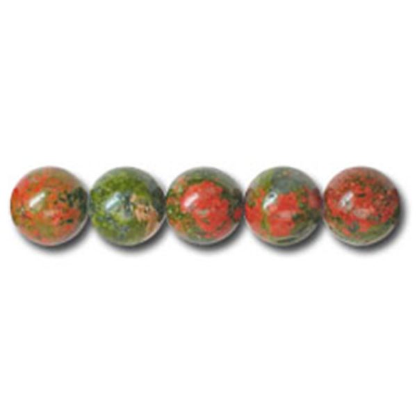 4mm Semi-Precious Unakite Round Beads