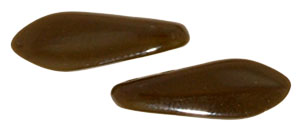 5x16mm Two-Hole Dagger Beads, Opaque Chocolate Brown