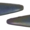 5x16mm Two-Hole Dagger Beads, Frosted Green Iris