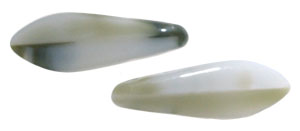 5x16mm Two-Hole Dagger Beads, Khaki/Grey Hurricane