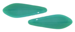 5x16mm Two-Hole Dagger Beads, Opaque Persian Turquoise