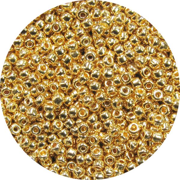 Japanese Seed Bead, 24K Gold Electroplated over Glass