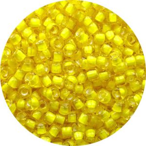 8/0 Japanese Seed Bead, White Lined Citrine