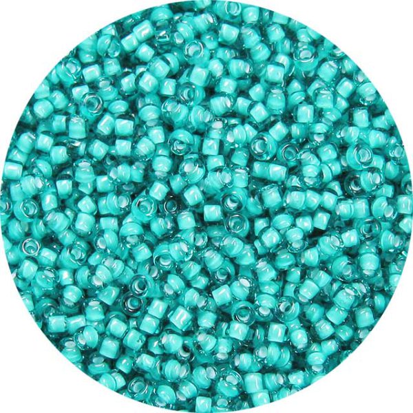 8/0 Japanese Seed Bead, White Lined Teal