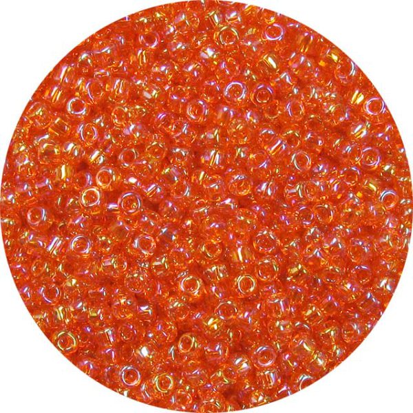 8/0 Japanese Seed Bead, Transparent Orange AB