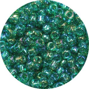 8/0 Japanese Seed Bead, Transparent Prairie Green AB