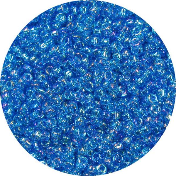 8/0 Japanese Seed Bead, Transparent Dark Aqua Blue AB
